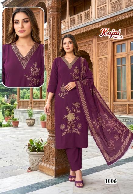 Desi kudi kajal 3 kurti manufacturer in surat